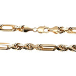 14K Yellow Gold Solid Figarope Link Chain 26 Inches 8mm 70583 - Image 3
