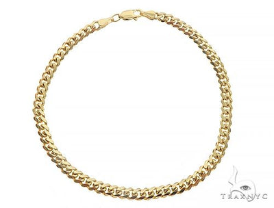 14K Yellow Gold Solid Miami Cuban Link Bracelet 8 Inches 3.2 mm