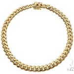 14K Yellow Gold Solid Miami Cuban Link Bracelet 8.5 Inches 6 mm   65590 - Image 1