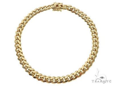 14K Yellow Gold Solid Miami Cuban Link Bracelet 8.5 Inches 6 mm   65590 - Image 1
