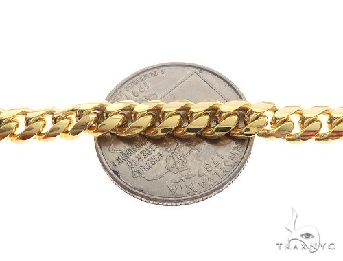 14K Yellow Gold Solid Miami Cuban Link Bracelet 8.5 Inches 6 mm   65590 - Image 4