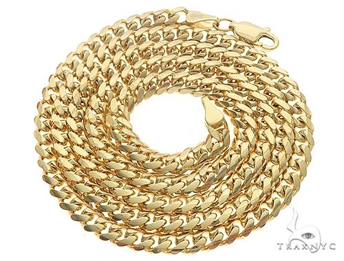 14K Yellow Gold Solid Miami Cuban Link Chain 22 Inches 5mm   65907 - Image 3