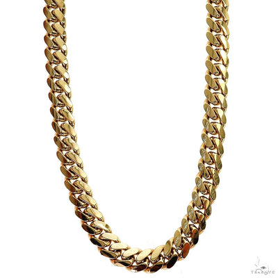 14K Yellow Gold Solid Miami Cuban Link Chain 24 Inches 7mm   66534 - Image 1