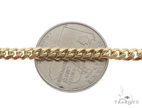 14K yellow gold 4mm Miami Cuban link chain, 26 inches, solid men's necklace, photo 4 of 5