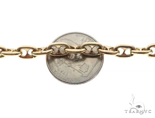 14K Yellow Gold Solid Puffed Anchor Link 25 Inches 6mm 65503 - Image 3