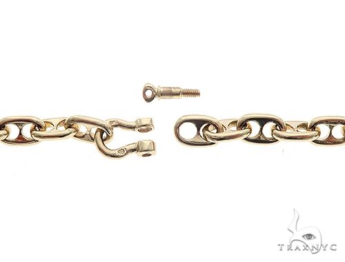 14K Yellow Gold Solid Puffed Anchor Link 25 Inches 6mm 65503 - Image 5