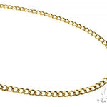 14K Yellow Gold Thin Solid Curb Link  Chain 3mm 18 Inches 65976 - Image 1