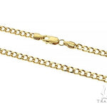 14K Yellow Gold Thin Solid Curb Link  Chain 3mm 18 Inches 65976 - Image 2