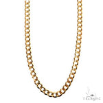 14K Yellow Gold Solid Thin Curb Link Chain 26 Inches 3mm   65980 - Image 1