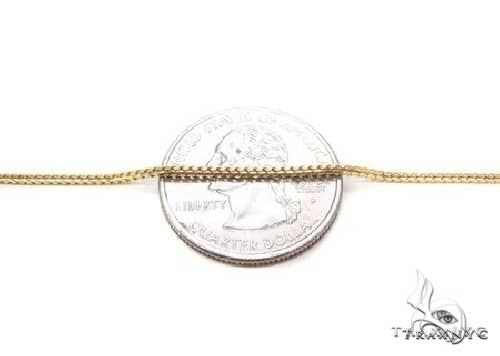 14K Yellow Gold Solid Thin Franco Link Chain 20 Inches 1.6mm   67976 - Image 3