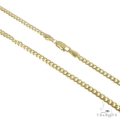 14K yellow gold thin Miami Cuban link chain, 20 inches, 3.5mm thickness, men's style