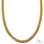 14K Yellow Gold Solid Thin Miami Cuban Link Chain 22 Inches 3.5mm   65269 - Image 2