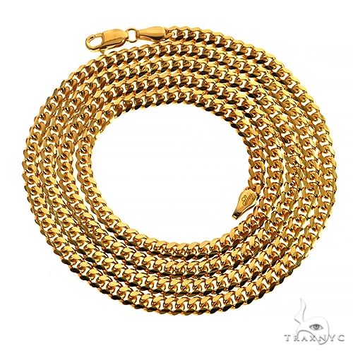 14k Yellow Gold Solid  Miami Cuban Link Chain 24 Inches 3.5mm 65675 - Image 4