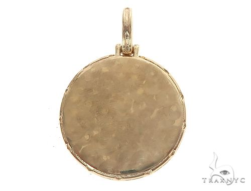 14K Yellow Gold Special Edition Round Photo Pendant Edged Frame 65312 - Image 3