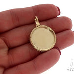 14K Yellow Gold Special Edition Round Photo Pendant Edged Frame 65312 - Image 5