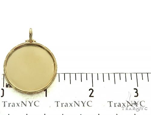 14K Yellow Gold Special Edition Round Photo Pendant Edged Frame 66163 - Image 6