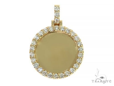 14K Yellow Gold Sweet Memories Collection Mini Diamond Photo Pendant 66262 - Image 1