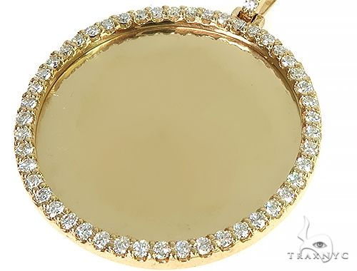 14K Yellow Gold Sweet Memories Collection Large Diamond Photo Pendant 66284 - Image 4