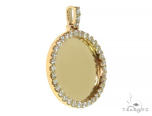 14K Yellow Gold Sweet Memories Collection Medium Diamond Photo Pendant, photo 2 of 8