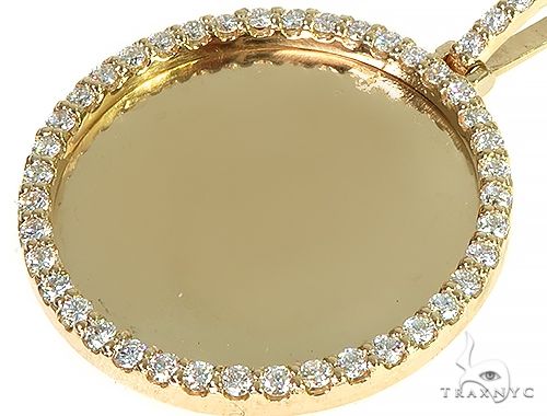 14K Yellow Gold Sweet Memories Collection Medium Diamond Photo Pendant 66281 - Image 3