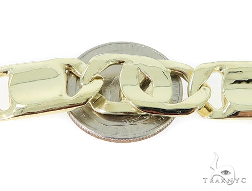 14K Yellow Gold Tiger Eye Bracelet 9.5 Inches 14mm   56548 - Image 2