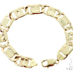 14K Yellow Gold Tiger Eye Bracelet 9.5 Inches 14mm   56548 - Image 4