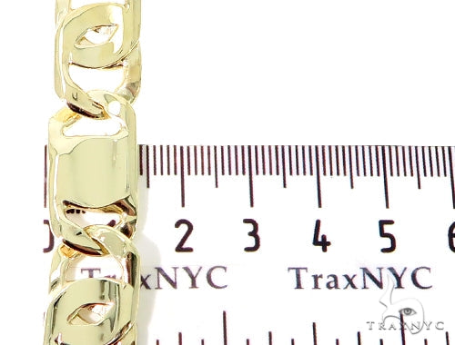 14K Yellow Gold Tiger Eye Bracelet 9.5 Inches 14mm   56548 - Image 5