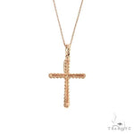 14K Gold Twisted  Diamond Rope Cross Pendant Set 66615 - Image 3