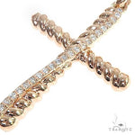 14K Gold Twisted  Diamond Rope Cross Pendant Set 66615 - Image 4