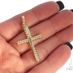 14K Gold Twisted  Diamond Rope Cross Pendant 65446 - Image 5
