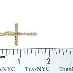 14K Gold Twisted  Diamond Rope Cross Pendant 65446 - Image 7