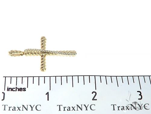 14K Gold Twisted  Diamond Rope Cross Pendant 65446 - Image 7