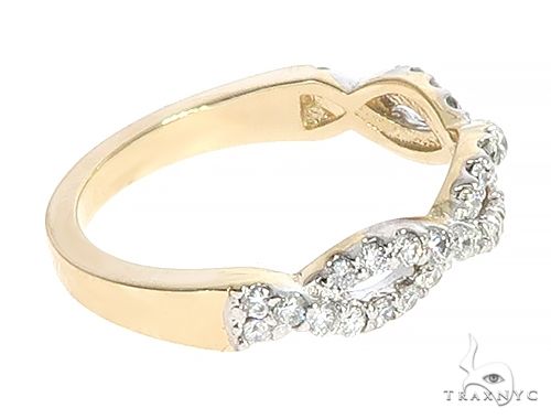 14K Yellow Gold Twisted Diamond Band 65298 - Image 3
