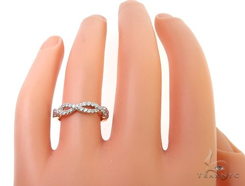 14K Yellow Gold Twisted Diamond Band 65298 - Image 6