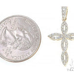14K Yellow Gold Twisted Diamond Cross Pendant 65305 - Image 5