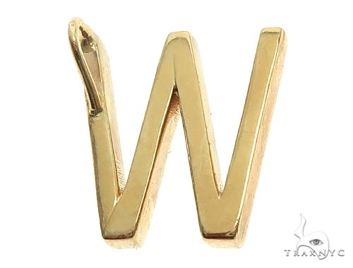 14K Gold W Initial Pendant, photo 3 of 7