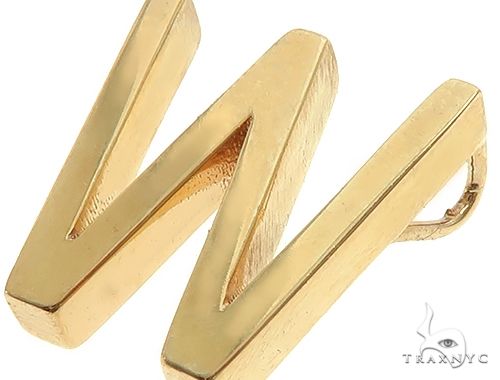 14K Gold W Initial Pendant, photo 4 of 7