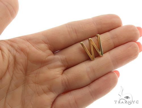 14K Gold W Initial Pendant, photo 5 of 7