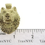 14K Yellow Gold Wolf Head Charm Pendant 62497 - Image 11