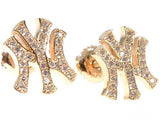 14K Yellow Gold Yankee Diamond Stud Earrings 64411