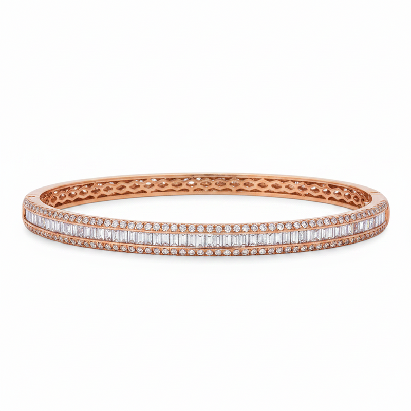 Baguette Line Diamond Bangle 71319