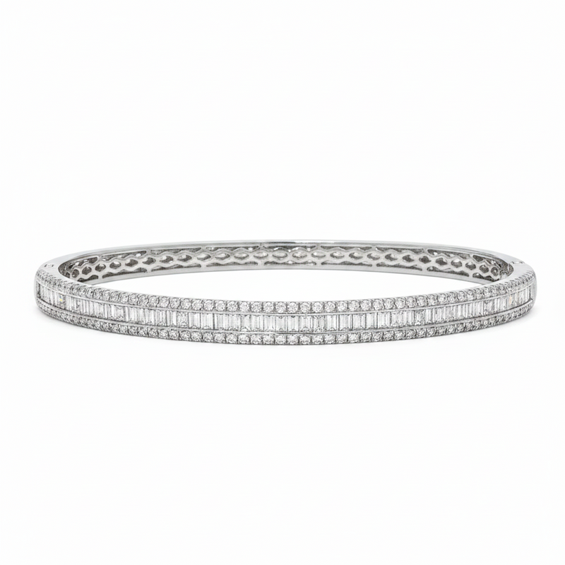Baguette Line Diamond Bangle 71319