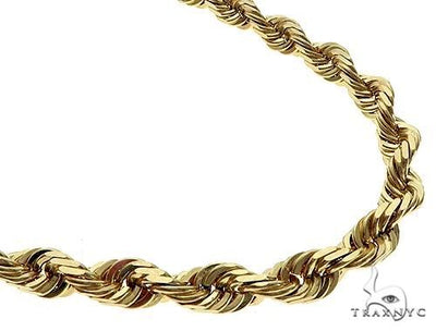 14k Yellow Gold Diamond Cut Solid Rope Link Chain 30 Inches 11mm   68448 - Image 1