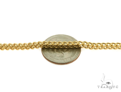 14k Yellow Gold Hollow Franco Link Chain  3.5mm 26 Inches  57294 - Image 3