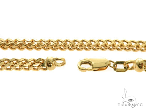 14k Yellow Gold Hollow Franco Link Chain  3.5mm 26 Inches  57294 - Image 5