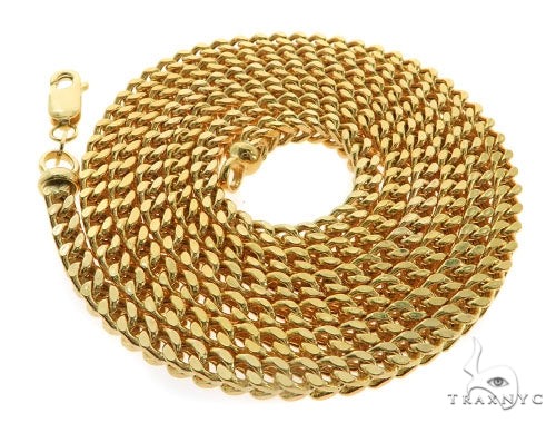 14k Yellow Gold Hollow Franco Link Chain  3.5mm 26 Inches  57294 - Image 6