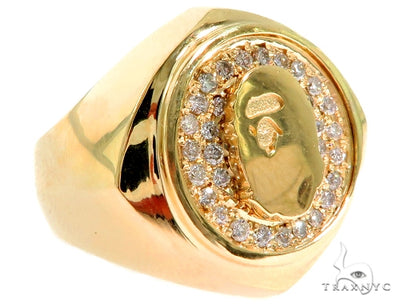 14KY Prong Diamond Gorilla Face Band 57262 - Image 1