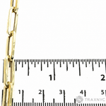 14k yellow gold hollow paperclip chain necklace, 6.5mm links, 22 inches long.