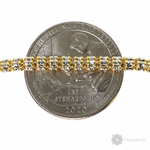 14k yellow gold iced link chain, 3.8mm thick, 24-inch men's necklace.