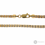 14k yellow gold iced link chain, 3.8mm thick, 24-inch men's necklace.